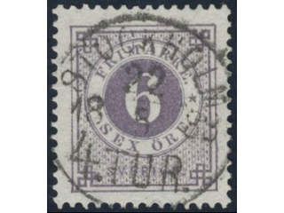 Sweden, Sverige, Sverige, Sverige. Facit 31g used, 6 öre bluish lilac on white paper. …