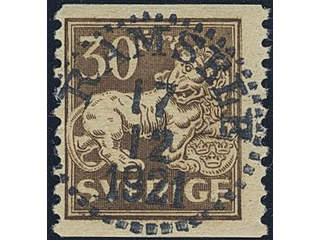 Sweden. Facit 148A used , 30 öre brown. EXCELLENT cancellation RAMSELE 17.12.1921.