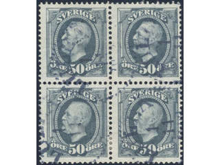 Sweden. Facit 59 used , 50 öre in block of four cancelled LULEÅ.