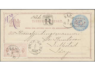Sweden. Postal stationery, official postcard Facit TjbK3IIIb, Tj18 , Official postcard …