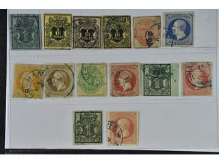 Germany Hanover. Used 1850–1864. All different, e.g. Mi 1, 5, 10, 12-13, 15-16, 19, 21y, …