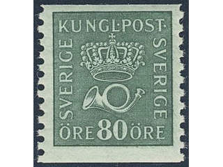 Sweden. Facit 165cx ★★ , 80 öre blue-green with watermark lines.