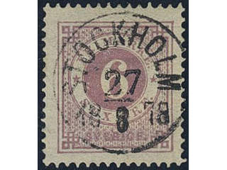 Sweden, Sverige, Sverige, Sverige. Facit 31a used, 6 öre red-lilac. EXCELLENT …