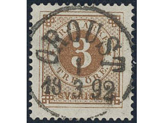 Sweden, Sverige, Sverige, Sverige. Facit 41b used, 3 öre orange-brown. EXCELLENT …