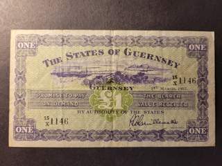 Guernsey 1 pound 1.3.1957, VF