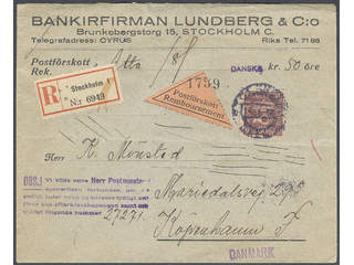 Sweden. Facit 162 cover , 60 öre, single usage, on registered cash on delivery cover …