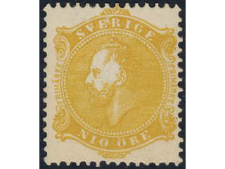 Sweden, C A Nymans proposal stamp NIO öre in brown yellow colour with …