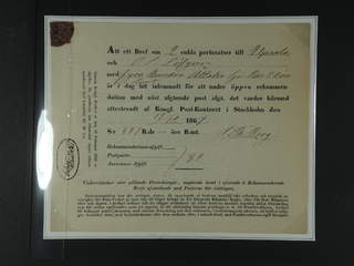 Sweden. Postal document. Four unnumbered, early receipts for closed or open registered …