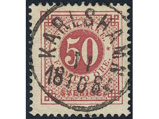 Sweden, Sverige, Sverige, Sverige. Facit 36g used, 50 öre carmine-red on soft paper. …