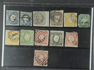 Portugal. Used 1853-1870. All different, e.g. Mi 2, 6, 8, 12 I, 13, 15(8 corners), …