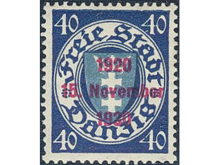 Germany Danzig. Michel 227 ★★ , 1930 Free Danzig overprint 40 pf ultramarine/blue. …