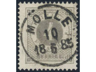 Sweden, Sverige, Sverige, Sverige. Facit 29e used, 4 öre deep grey-grey on calendered …