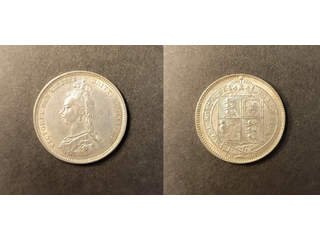 Storbritannien Queen Victoria (1837-1901) 1 shilling 1887, AU/UNC