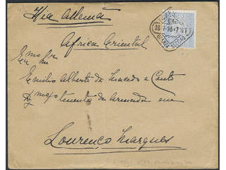 Portugal. Michel 71y cover , 1892 King Carlos I 50 R blue-ultramarine on cover sent from …