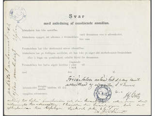 Sweden. Postal form. Blankett 112 (Sept. 1912), "Anmälan om uteblifven försändelse" …