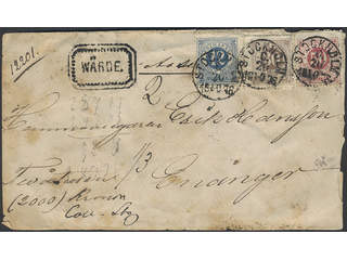 Sweden. Facit 26, 21, 25 on cover, 12+30+50 öre on insured cover with listed content, …