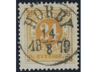 Sweden, Sverige, Sverige, Sverige. Facit 34b used, 24 öre yellow-orange. EXCELLENT …