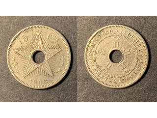 Belgiska Kongo Leopold II (1865-1908) 5 centimes 1906, VF