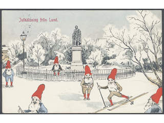Sweden. Postcard Facit 54 , "Gnome card", "Julhälsning från Lund". Used card sent from …