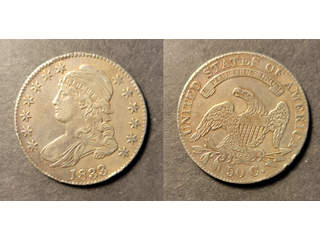 USA 50 cents 1833, VF litet kanthack