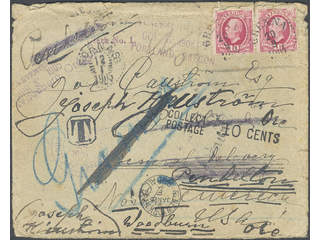 Sweden. Facit 54 cover , 2x10 öre on insufficiently prepiad cover sent from GRENNA …
