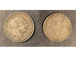 Storbritannien George III (1760-1820) 10 pence 1813 Bank token, VF