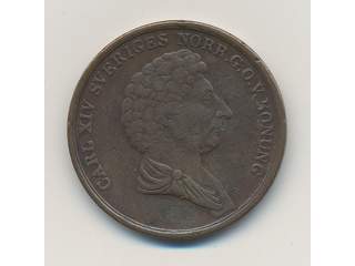 Coins, Sweden. Karl XIV Johan, MIS 8, 2 skilling banco 1842. 17,94 g. F-VF.
