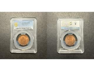 Indien Edward VII (1902-1910) 1/4 anna 1905 (C), AU/UNC, PCGS MS63 RB