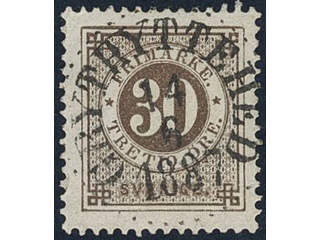 Sweden, Sverige, Sverige, Sverige. Facit 47c used, 30 öre black-brown. EXCELLENT …