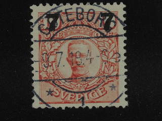 Sweden. Facit 99 used , Surcharge 7 / 10 öre red. EXCELLENT cancellation GÖTEBORG 9.7.18.