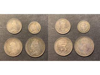 Storbritannien Queen Victoria (1837-1901) 1, 2, 3, 4 pence 1891 Maundy set, UNC