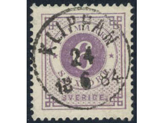 Sweden, Sverige, Sverige, Sverige. Facit 31h used, 6 öre bluish lilac on soft paper. …