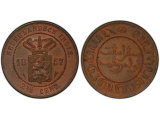 Netherlands East Indies 2½ cent 1857, AU/UNC PCGS MS62BN