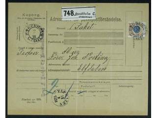 Sweden. Facit 49 cover , 1 kr, single usage, on address card for parcel sent from …