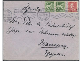 Sweden. Facit 176A, 143A cover , 2x5+15 öre on cover sent from STOCKHOLM 1 10.1.26 to …