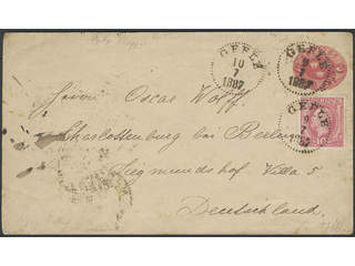 Sweden. Postal stationery, stamped envelope Facit Fk3, 45 , Stamped envelope 10 öre …