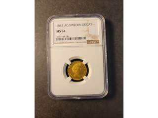 Sverige Karl XIV Johan (1818-1844) 1 dukat 1843, 01/0, NGC MS64