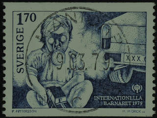 Sweden. Facit 1072 used , 1979 Year of the Child 1.70 Kr blue-grey (1). EXCELLENT …
