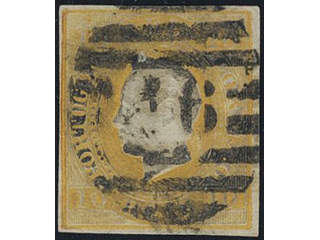 Portugal. Michel 18 used, 1866 King Luis I 10 R yellow-orange. EUR 200