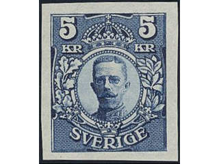 Sweden. Facit 78P (★), 5 kr Vienna-plate proof in blue colour on paper without watermark.