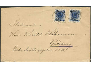 Sweden. Facit 50 cover, 2×10/12 öre on very beautiful 2-fold cover sent from ESLÖF …