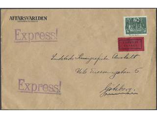 Sweden. Facit 207 cover , 80 öre on special delivery cover sent from STOCKHOLM CST …