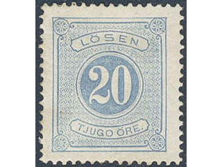 Sweden. Postage due Facit L6 ★ , 20 öre blue, perf 14. SEK 650
