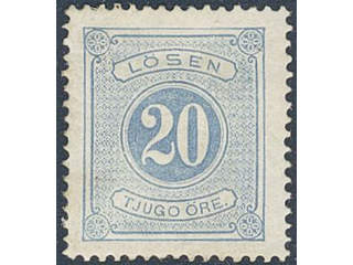 Sweden. Postage due Facit L6 ★ , 20 öre blue, perf 14. SEK 650
