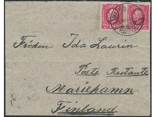 Sweden. Facit 54. FINLAND. Finnish town cancellation MARIEHAMN 26.VIII.00 …