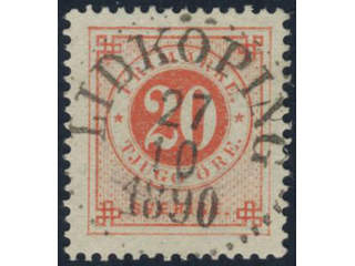 Sweden, Sverige, Sverige, Sverige. Facit 46d used, 20 öre dark orange-red on yellowish …