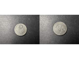 Mexiko 25 centavos 1875 Go, VF felprägling 20% utanför plants, liten repa