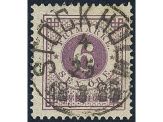 Sweden, Sverige, Sverige, Sverige. Facit 31k used, 6 öre red-lilac on calendered paper. …