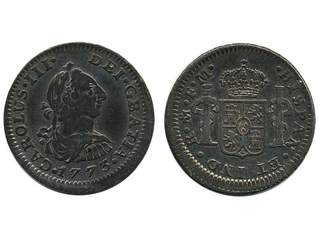 Coins, Mexico. KM 69, 2, 1/2 real 1773. 1,68 g. XF.