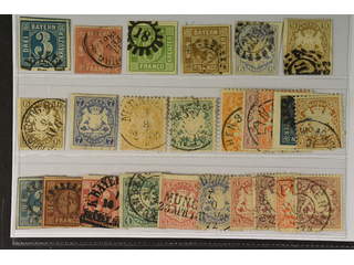 Germany Bavaria. Used 1849–1900. All different, e.g. Mi 2 I, 3, 5, 11, 16-17, 20-21, …